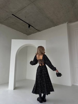 Жіноче плаття з мусліну колір чорний р.46/48 450075 450075 фото