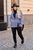 Жіночий піджак на підкладці з накладними кишенями голубий р.48/50 384656 384662 фото