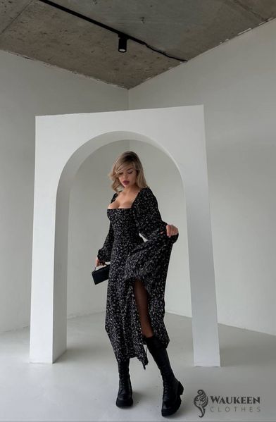 Жіноче плаття з мусліну колір чорний р.46/48 450075 450075 фото