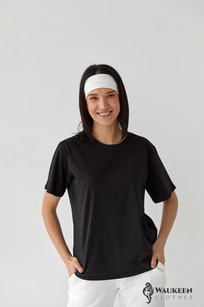 Женская базовая футболка черного цвета р.XXL 409097 409097 фото