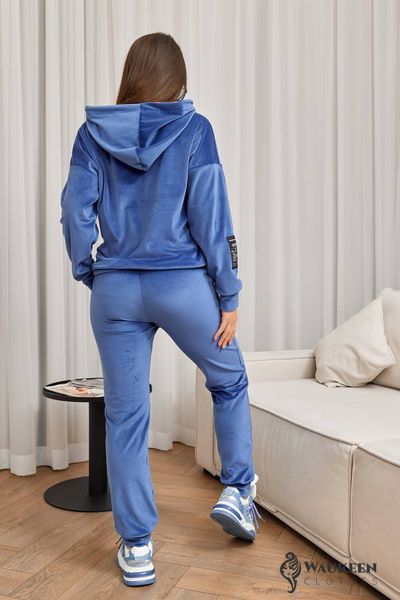 Жіночий велюровий костюм колір синій р.44/46 450960 450960 фото