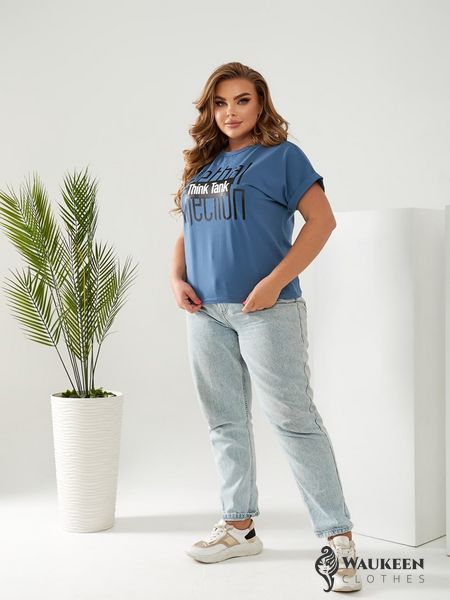 Жіноча футболка THINK TANK колір джинсовий р.48/50 433735 433735 фото