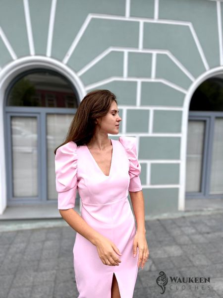 Жіноча сукня з рукавом рожевого кольору р.L 385645 385645 фото
