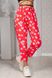 Жіночі штани укорочені червоні в квіточку 314900 314891 фото 3