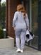 Жіночий спортивний костюм трійка на флісі світло сірого кольору р.52/54 444209 444209 фото 6