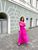 Жіноча довга сукня з рукавом малинового кольору р.2XL/3XL 386980 386980 фото