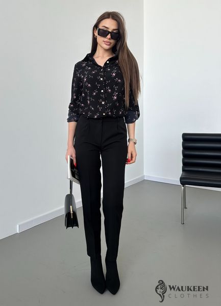 Жіноча блузка софт колір чорний принт р.42/44 454242 454242 фото