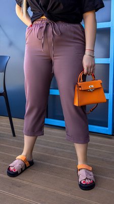 Жіночі льняні штани колір мокко р.48/50 460000 460000 фото