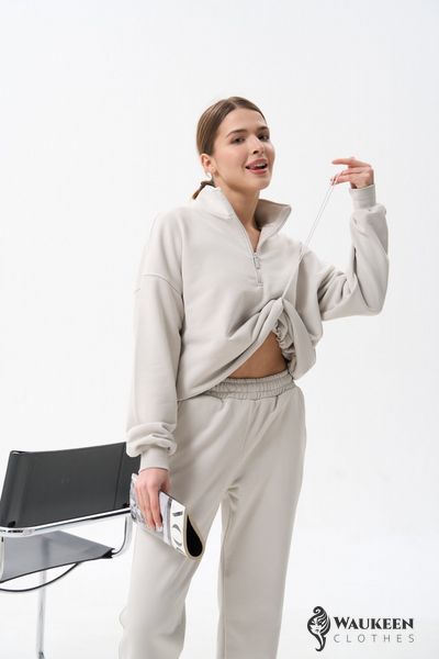 Жіночий костюм худі та джогери колір бетон р.XL 454088 454088 фото