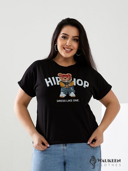 Жіноча футболка HIP-HOP колір чорний р.48/50 433162 433167 фото