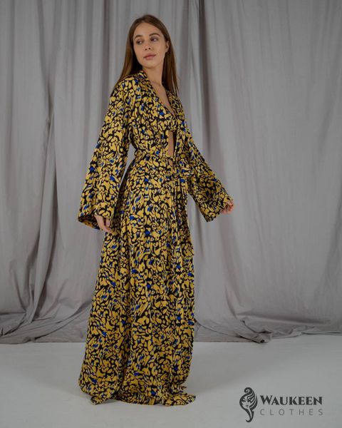 Жіночий піжамний костюм трійка колір жовтий р.L/XL 448623 448464 фото