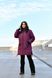 Жіноча куртка-пальто із плащової тканини колір марсал р.48/50 445909 445909 фото 2