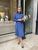 Жіноча сукня із вельвету з поясом колір джинс р.50/52 446327 446327 фото