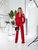 Жіночий брючний костюм колір червоний на підкладці р.L 456235 456235 фото