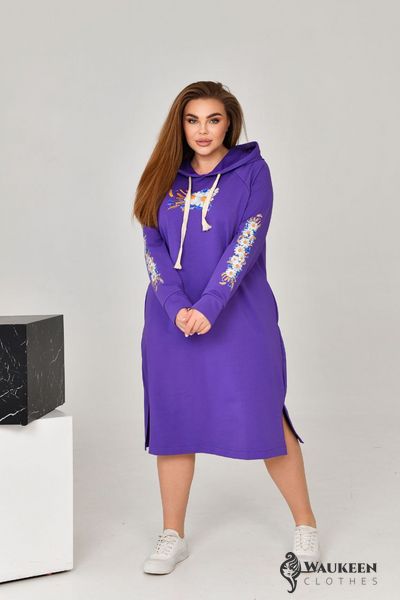 Жіноча сукня спорт з капюшоном колір фіолетовий р.52 454333 454333 фото