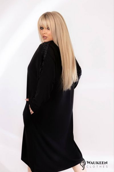 Жіноча сукня вільного крою колір чорний р.50/54 451432 451432 фото