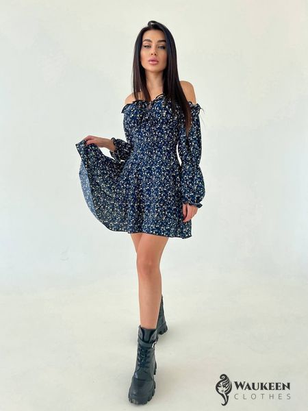 Жіноча сукня міні колір синій р.42/44 453810 453810 фото