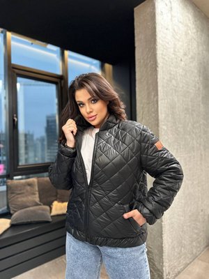 Жіноча тепла куртка колір чорний р.42/44 451114 451114 фото