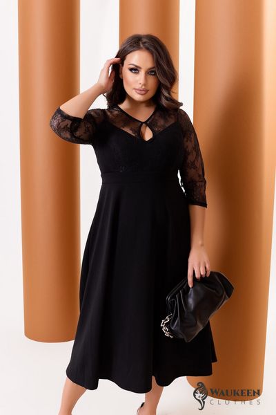 Жіноче стильне плаття А-силуету чорний р.48/50 376212 376212 фото