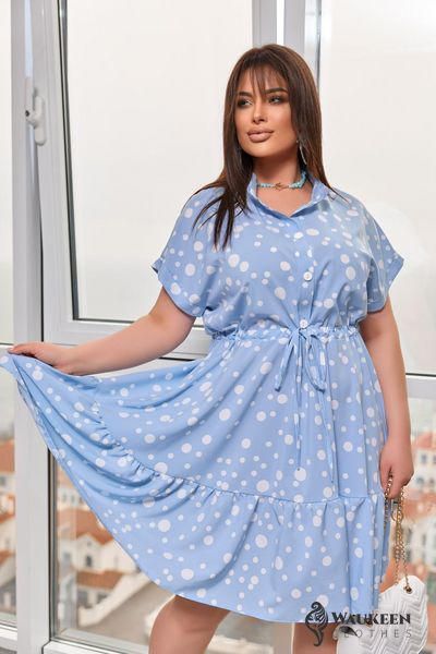 Жіноча сукня із софту колір блакитний р.48/50 453731 453731 фото
