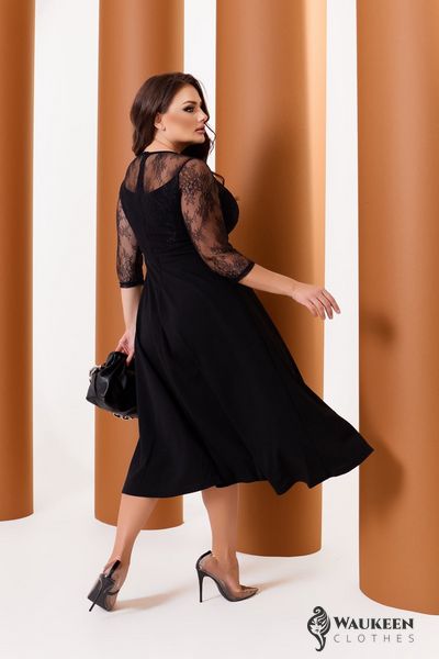 Жіноче стильне плаття А-силуету чорний р.48/50 376212 376212 фото