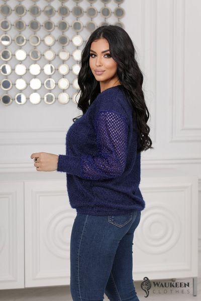 Жіночий светр трикотажний колір синій р.48/50 445621 445621 фото