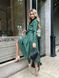 Жіноча сукня із вельвету з поясом колір зелений р.50/52 446325 446325 фото 4