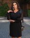 Трикотажне жіноче плаття з шифоновими рукавами чорного кольору р.48/50 355343 355343 фото 4