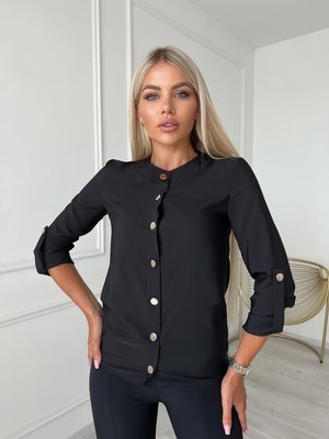 Женская блуза софт цвет черный р.48/50 454163 454163 фото
