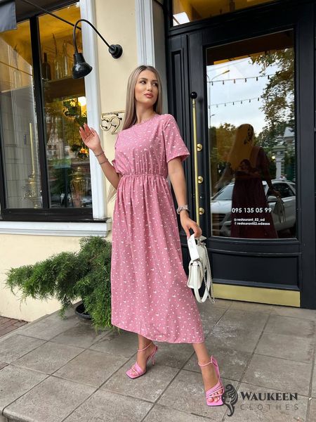 Жіноча сукня із шовкового софту колір рожевий р.42/44 455567 455567 фото