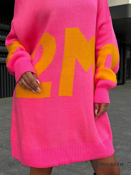 Жіноча сукня туніка колір рожевий р.42/48 449009 449009 фото