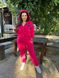 Жіночий теплий прогулянковий костюм колір малина р.62/64 444265 444241 фото 2