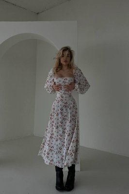 Женское платье из софта цвет белый р.46/48 451278 451278 фото