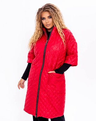 Женская куртка-пальто из плащевки р.64 377498 377498 фото