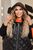 Женский костюм тройка с жилеткой цвет черный-оранж р.50/52 450905 450905 фото
