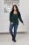 Женский свитер трикотажный цвет т.зеленый р.48/50 445637 445637 фото
