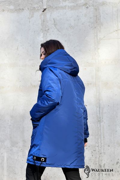 Женская куртка-пальто из плащевки цвет синий р.48/50 445906 445906 фото