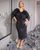 Жіноча оксамитова сукня блискітки горошок колір чорний р.48/50 446753 446753 фото
