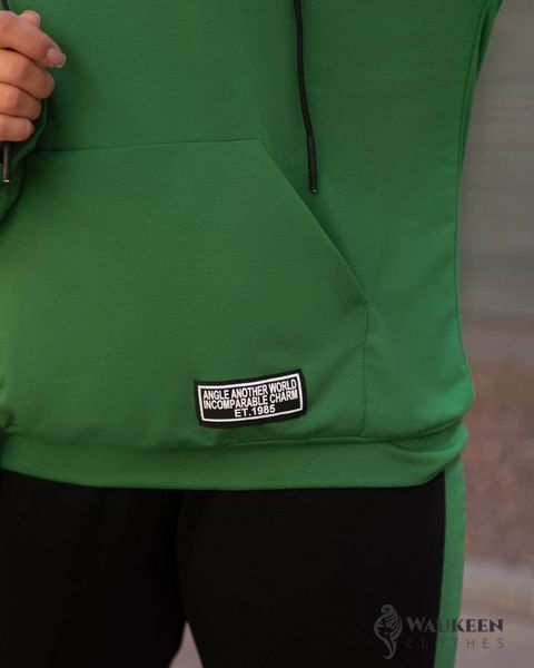 Жіночий спортивний костюм колір зелений-чорний р.48/50 439178 439178 фото