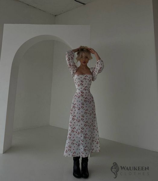 Женское платье из софта цвет белый р.46/48 451278 451278 фото