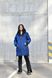 Жіноча куртка-пальто із плащової тканини колір синій р.48/50 445906 445906 фото 1