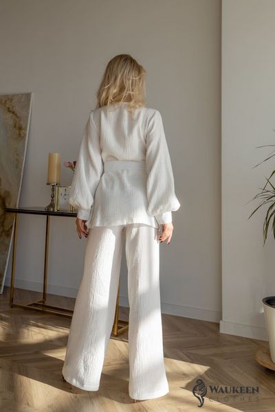 Жіночий костюм "Kimono" білого кольору р.M 408851 408858 фото