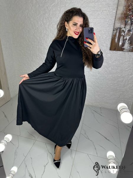 Жіноча сукня вільного крою колір чорний р.54/56 449743 449743 фото