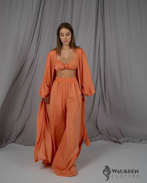 Жіночий піжамний костюм трійка колір помаранчевий р.L/XL 448620 448620 фото