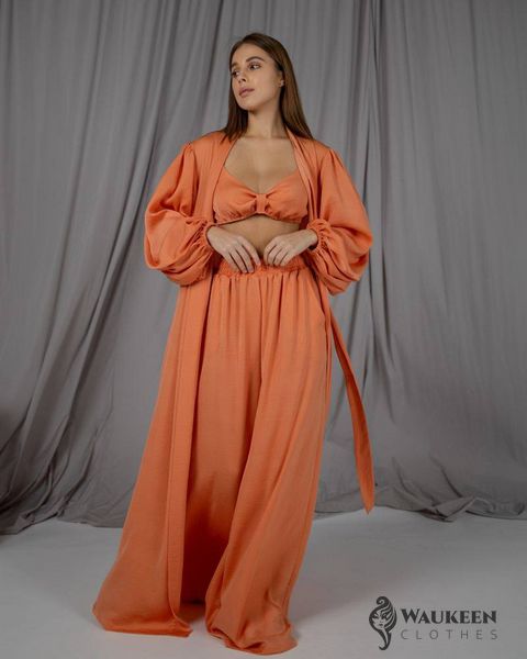 Женский пижамный костюм тройка цвет оранжевый р.L/XL 448620 448620 фото