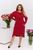Женское свободное платье из двунитки красного цвета р.46/48 356579 382400 фото