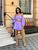Жіночий костюм топ та спідниця-шорти лавандового кольору р.XS 372794 372794 фото