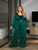 Жіночий костюм-двійка з шовку колір темно зелений р.46/48 454690 454690 фото