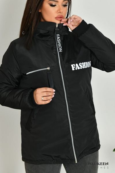 Женская короткая куртка цвет черный р.48/50 449630 449630 фото
