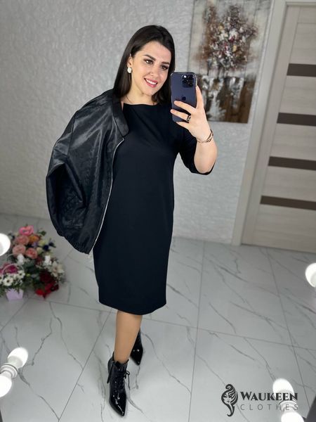 Жіночий костюм сукня та куртка колір чорний р.58/60 451600 451600 фото